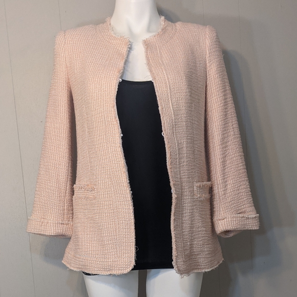 Alice & Olivia Pink Textured Blazer Jacket - Picture 2 of 13